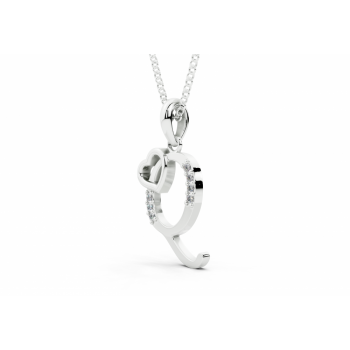 Initial Q Pendant with Diamonds 0.03ct
