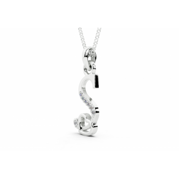 Initial S Pendant with Diamonds 0.03ct