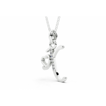 Initial X Pendant with Diamonds 0.03ct