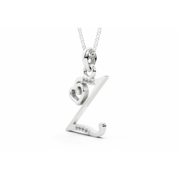 Initial Z Pendant with Diamonds 0.03ct