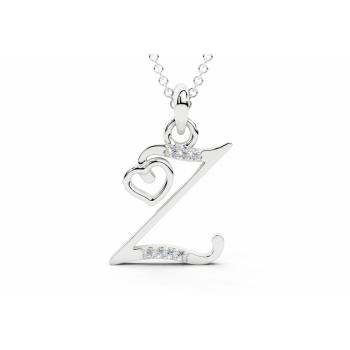 Initial Z Pendant with Diamonds 0.03ct