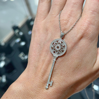 Key Pendant with Diamonds 0.61 ct