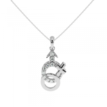 Lover pendant with 0.18ct diamonds