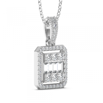 Pendant with 0.12 ct. Baget Diamonds and 0.35 ct. round diamonds