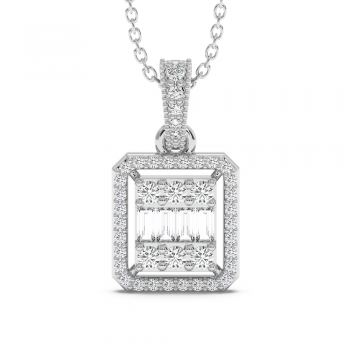 Pendant with 0.12 ct. Baget Diamonds and 0.35 ct. round diamonds