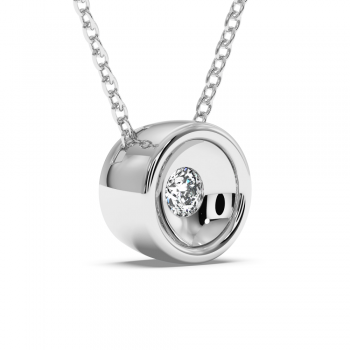 Solitaire pendant in white gold with a 0.10 ct diamond
