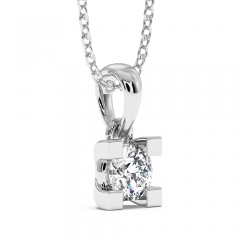Solitaire pendant in white gold with a 0.15 ct diamond