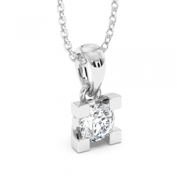 Solitaire pendant in white gold with a 0.15 ct diamond