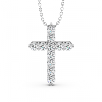 Cross pendant with 0.77 ct diamonds