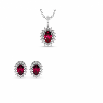 Set with 0.28 ct Diamonds and 1.18 ct Rubies