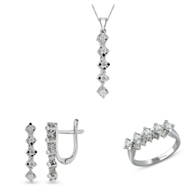 1.60 ct white diamond jewelry set