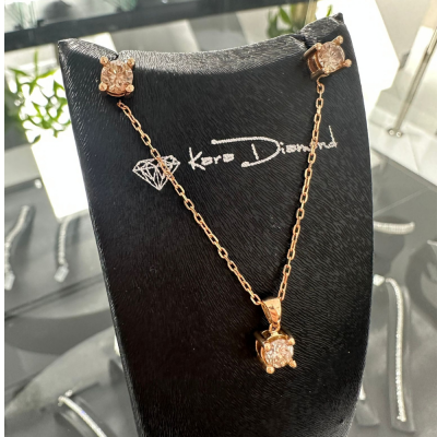 1.42 ct Brown Diamond Jewelry Set