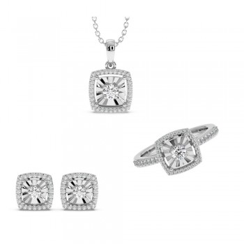 0.87ct diamond jewelry set