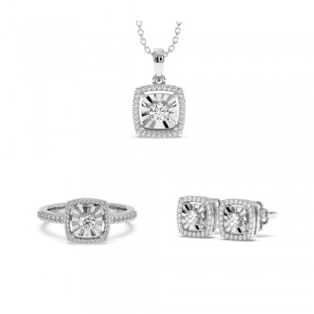 1.22ct diamond jewelry set