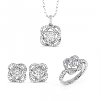 1.36ct Diamond Jewelry Set