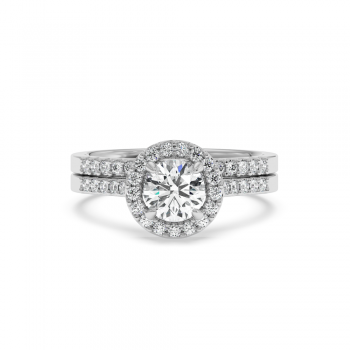 Engagement Ring Set with 0.75ct Center Diamond and 0.42ct Side Diamonds