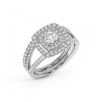 Set of Rings with 0.37 ct Center Diamond and 0.82 ct Side Diamonds