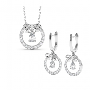 1.20ct Diamond Pendant and Earrings Set