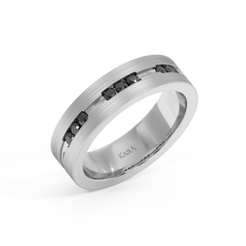 Wedding rings with 0.10ct White Diamonds and 0.30ct Black Diamonds