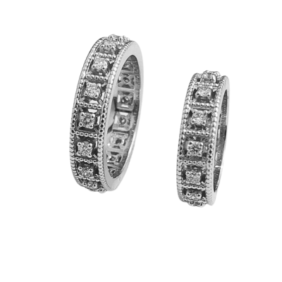 1.08 ct diamond wedding rings
