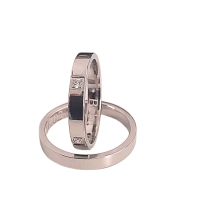 Platinum wedding rings with 0.16 ct diamonds