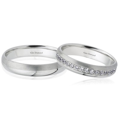 0.35ct white diamond wedding rings