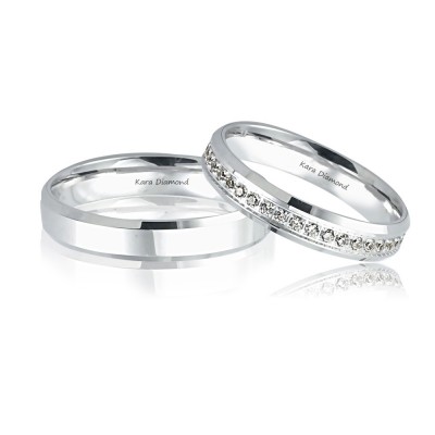 0.35ct white diamond wedding rings