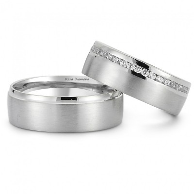 0.40ct white diamond wedding rings