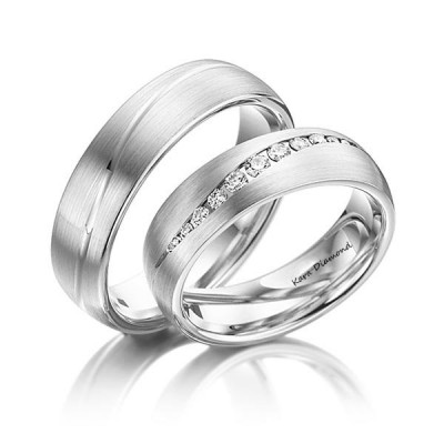 0.21ct white diamond wedding rings