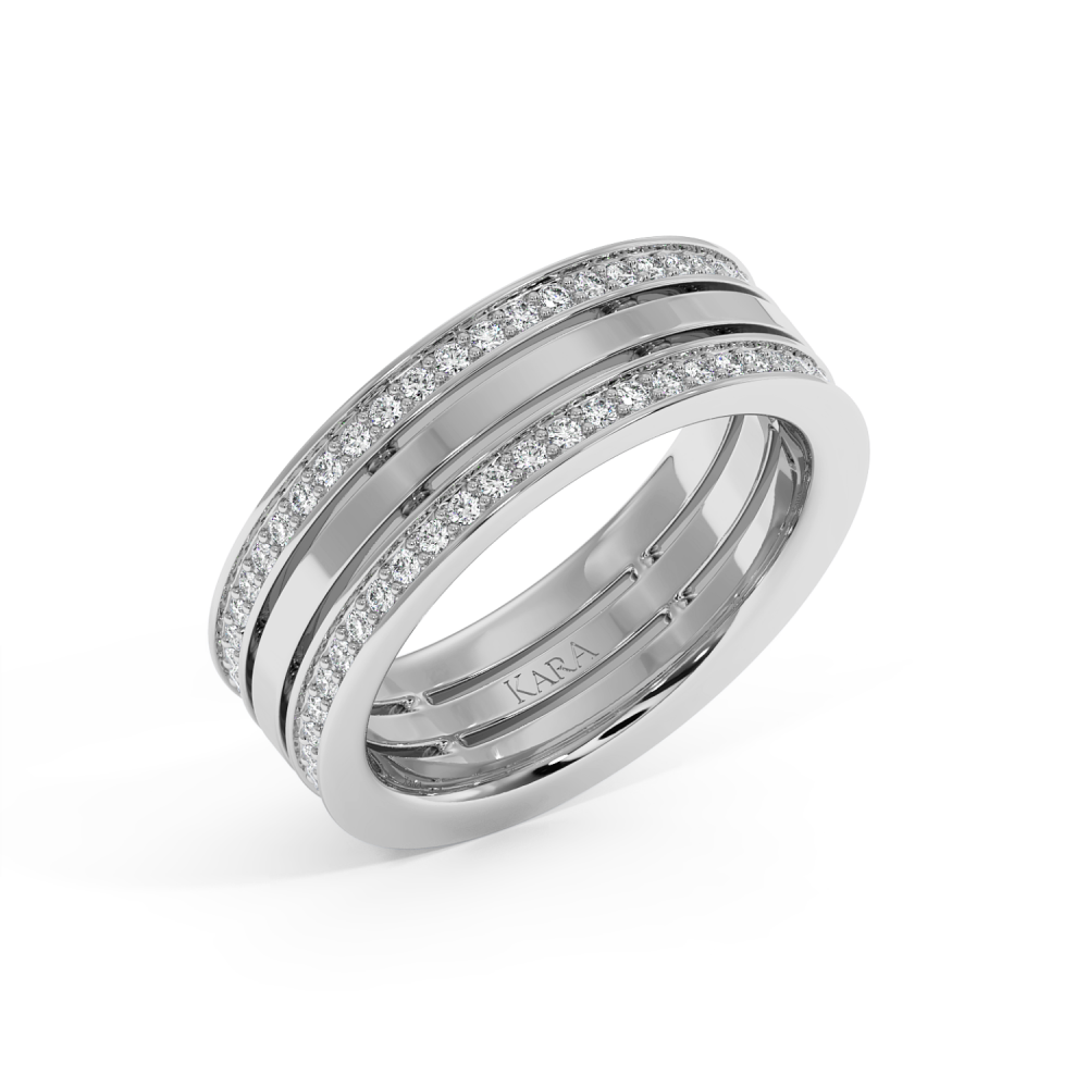 Wedding rings with 0.63ct White Diamonds and 0.43ct Black Diamonds