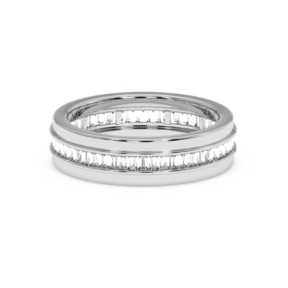 Wedding rings with 1.03 ct baget diamonds and 0.54 ct round diamonds