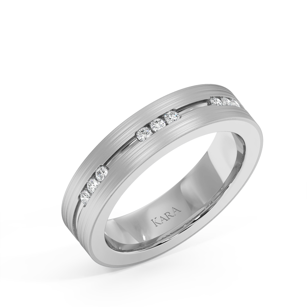 Wedding rings with 0.10ct White Diamonds and 0.30ct Black Diamonds