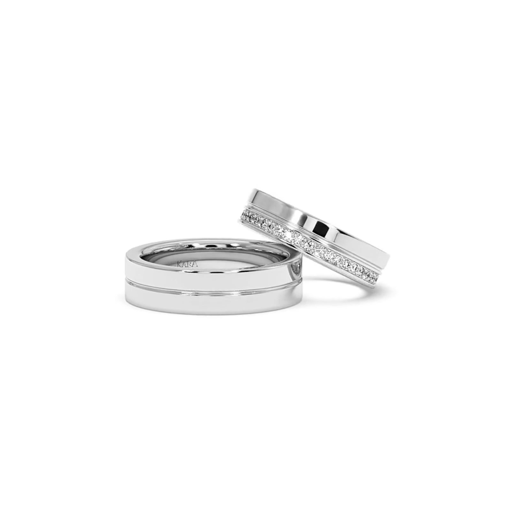0.42ct diamond wedding rings