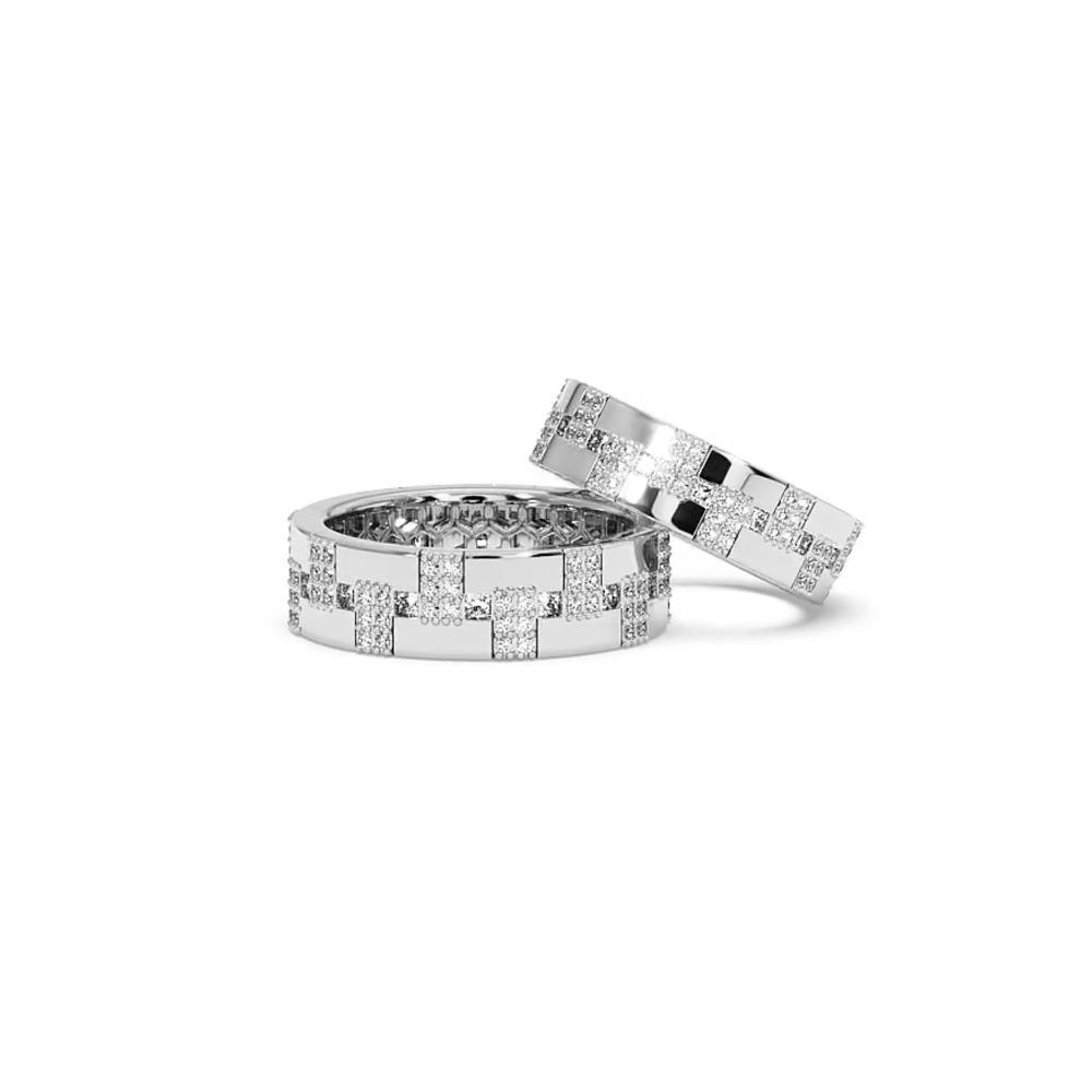 1.96ct diamond wedding rings