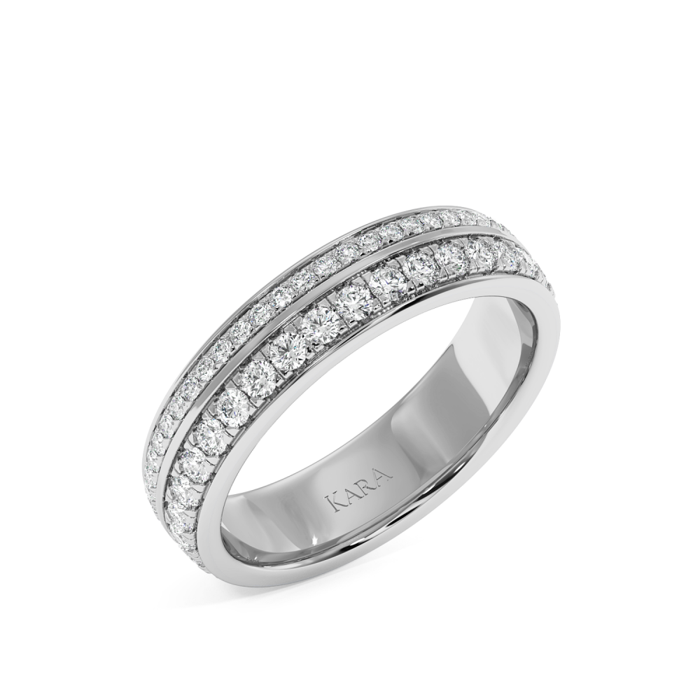 0.17ct Princess Cut Diamonds and 0.72ct Round Diamonds wedding rings