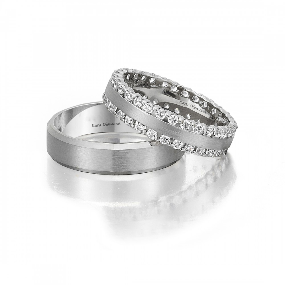 0.80ct white diamond wedding rings