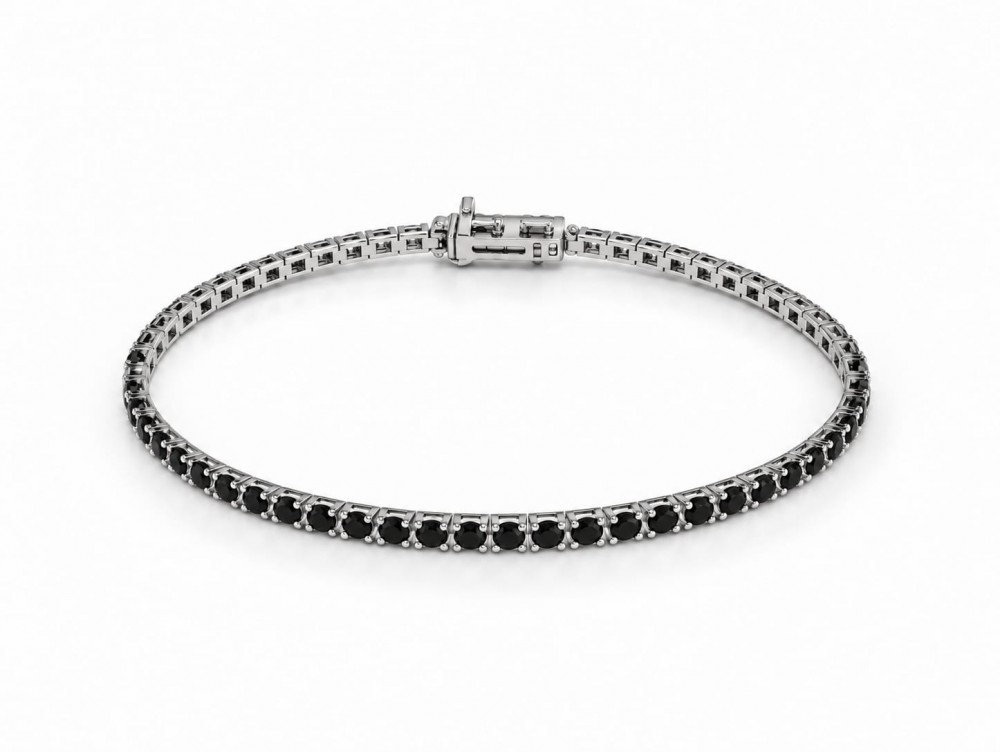 Bratara Tennis cu Diamante Negre de 1.92 ct