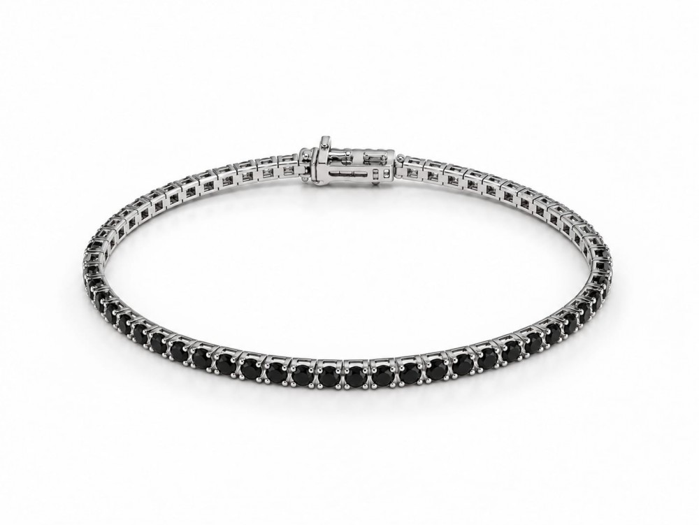 Bratara Tennis cu Diamante Negre de 2.95 ct