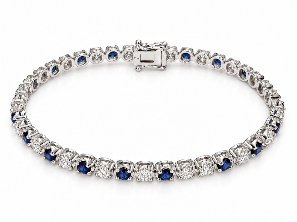 Bratara Tennis cu Safire de 2.51 ct si Diamante de 2.03 ct