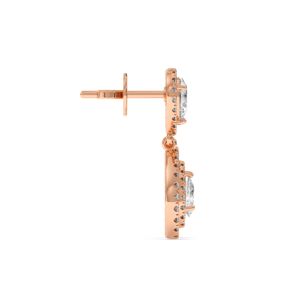 Cercei cu Diamante Pear de 1.16 ct si diamante rotunde de 0.63 ct