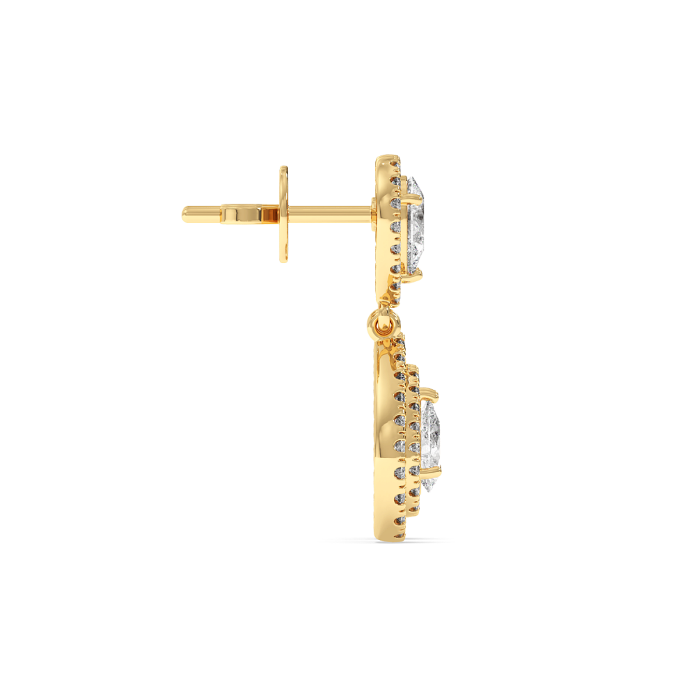 Cercei cu Diamante Pear de 1.16 ct si diamante rotunde de 0.63 ct