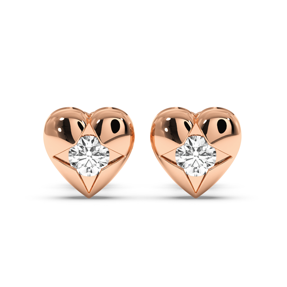 Cercei Heart cu Diamante de 0.19ct