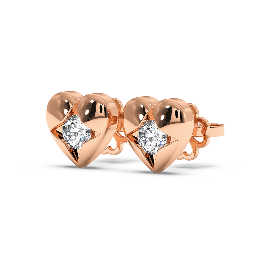 Cercei Heart cu Diamante de 0.19ct