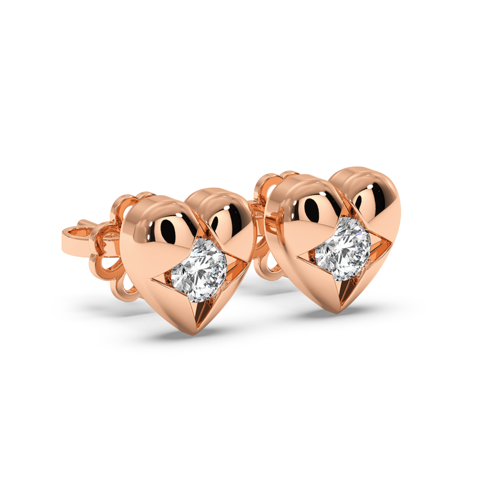 Cercei Heart cu Diamante de 0.19ct