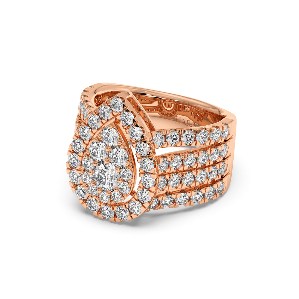 Inel cu Diamant Central de 0.22ct si Diamante Laterale de 2.06ct