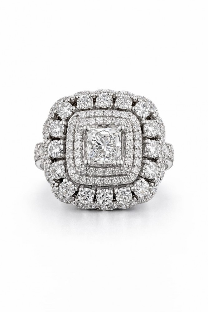 Inel cu Diamant central de 1.03 ct si diamante laterale de 2.06 ct