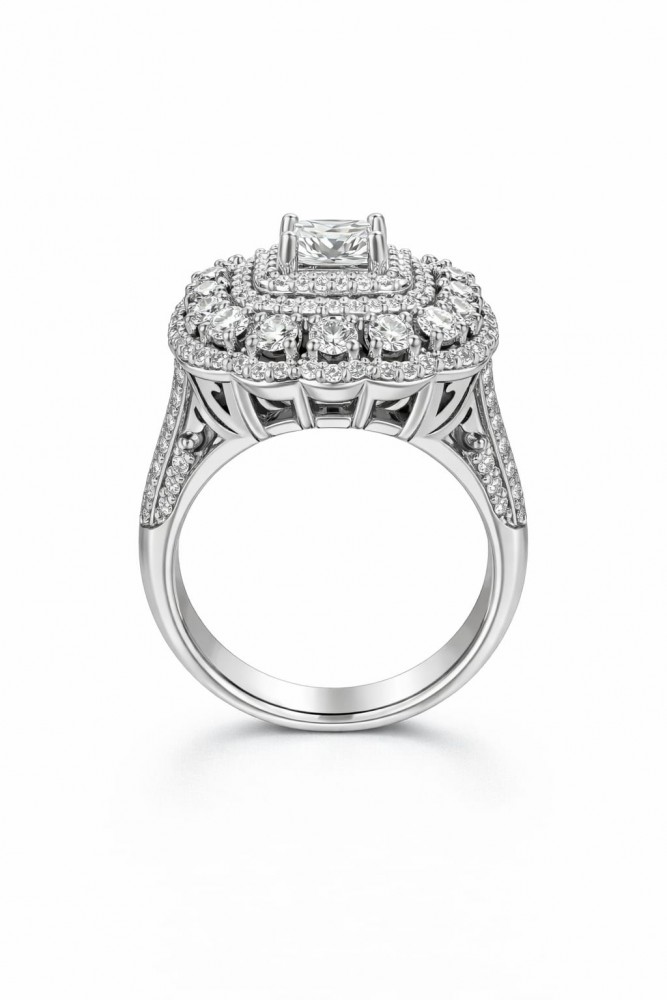 Inel cu Diamant central de 1.03 ct si diamante laterale de 2.06 ct