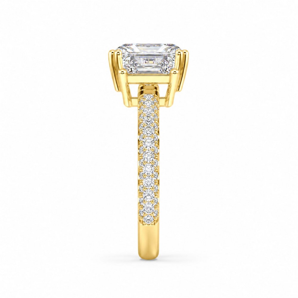 Inel cu Diamant central radiant de 2.01 ct, Diamante emerald de 1.41 si Diamante rotunde de 0.26 ct