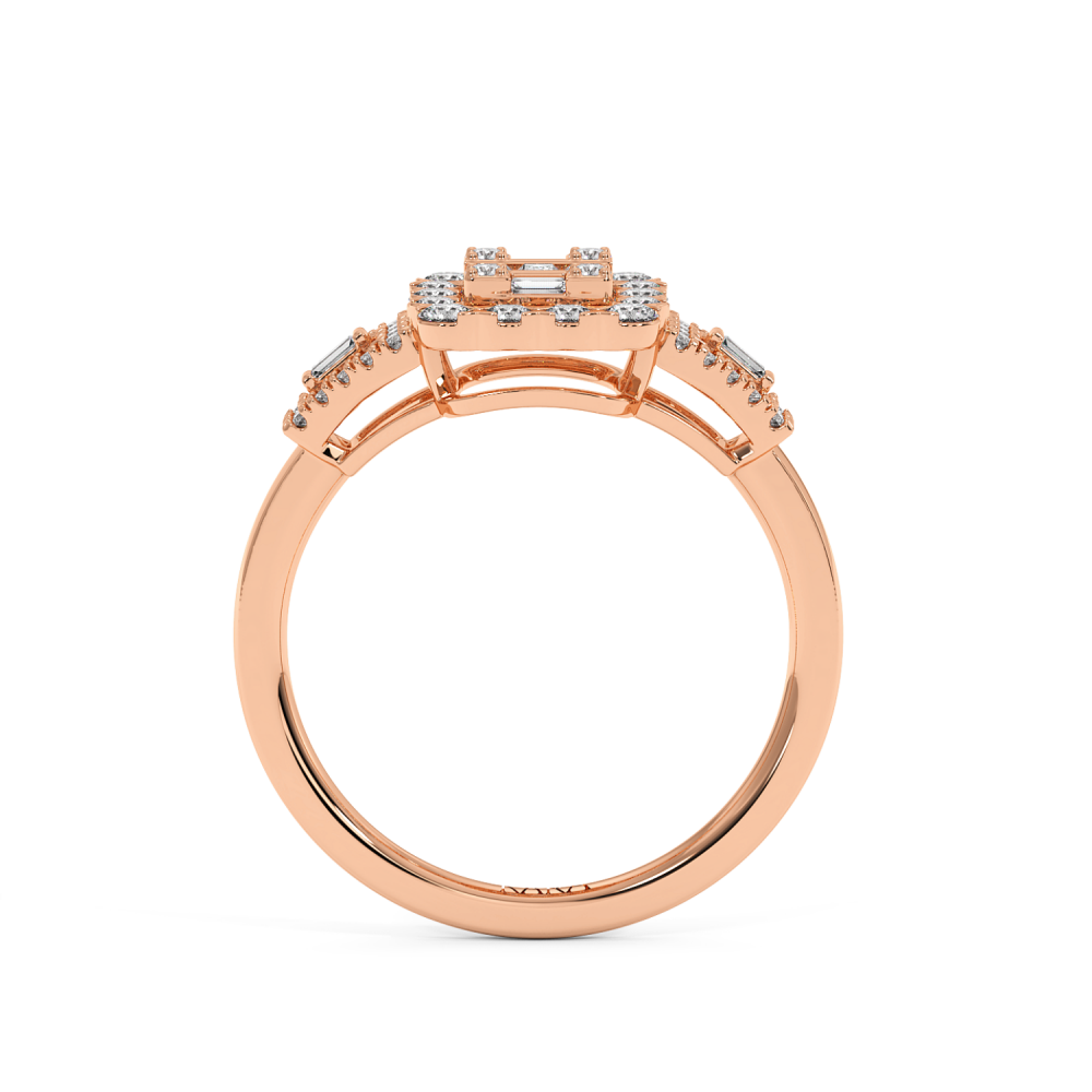 Inel cu Diamante Baget de 0.08ct si Diamante Rotunde de 0.38ct