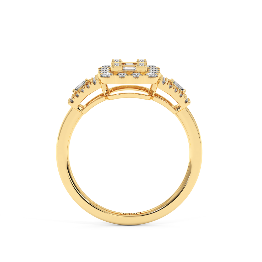 Inel cu Diamante Baget de 0.08ct si Diamante Rotunde de 0.38ct